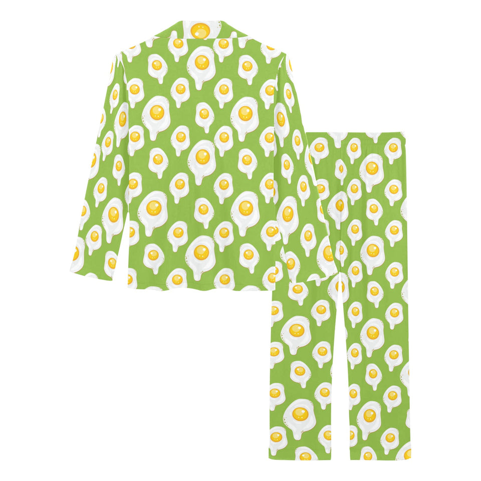 Fried Eggs Pattern Print Design 01 Women's Long Pajama Set