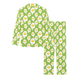 Fried Eggs Pattern Print Design 01 Women's Long Pajama Set