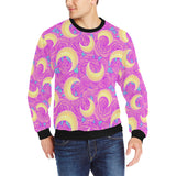 Moon pink rose background Men's Crew Neck Sweatshirt