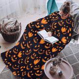 Halloween pattern Pumpkin background Blanket Robe with Sleeves