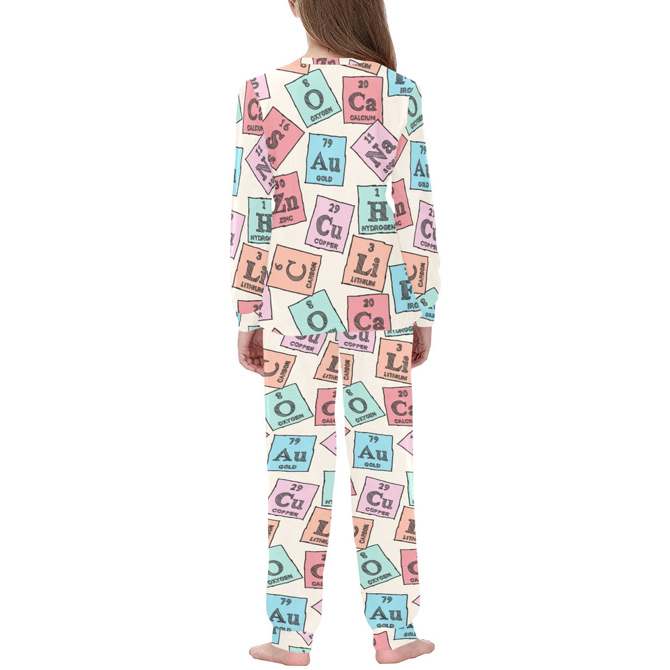 Chemistry Periodic Table Pattern Print Design 02 Kids' Boys' Girls' All Over Print Pajama Set
