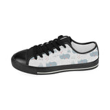 cute rhino heart pattern Kids' Boys' Girls' Low Top Canvas Shoes Black