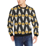 French fries dark background Men's Crew Neck Sweatshirt