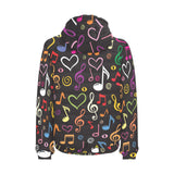 Music Notes Pattern Print Design 02 Men's Padded Hooded Jacket