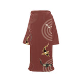 Koi Fish Carp Fish red background Blanket Robe with Sleeves