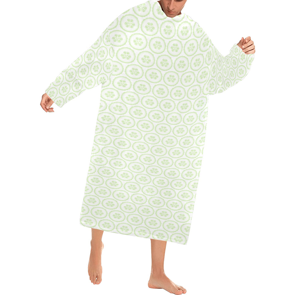 Cucumber pattern background Blanket Robe with Sleeves