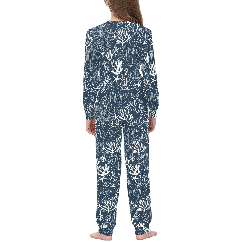 Coral Reef Pattern Print Design 05 Kids' Boys' Girls' All Over Print Pajama Set
