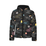 space pattern Kids' Boys' Girls' Padded Hooded Jacket