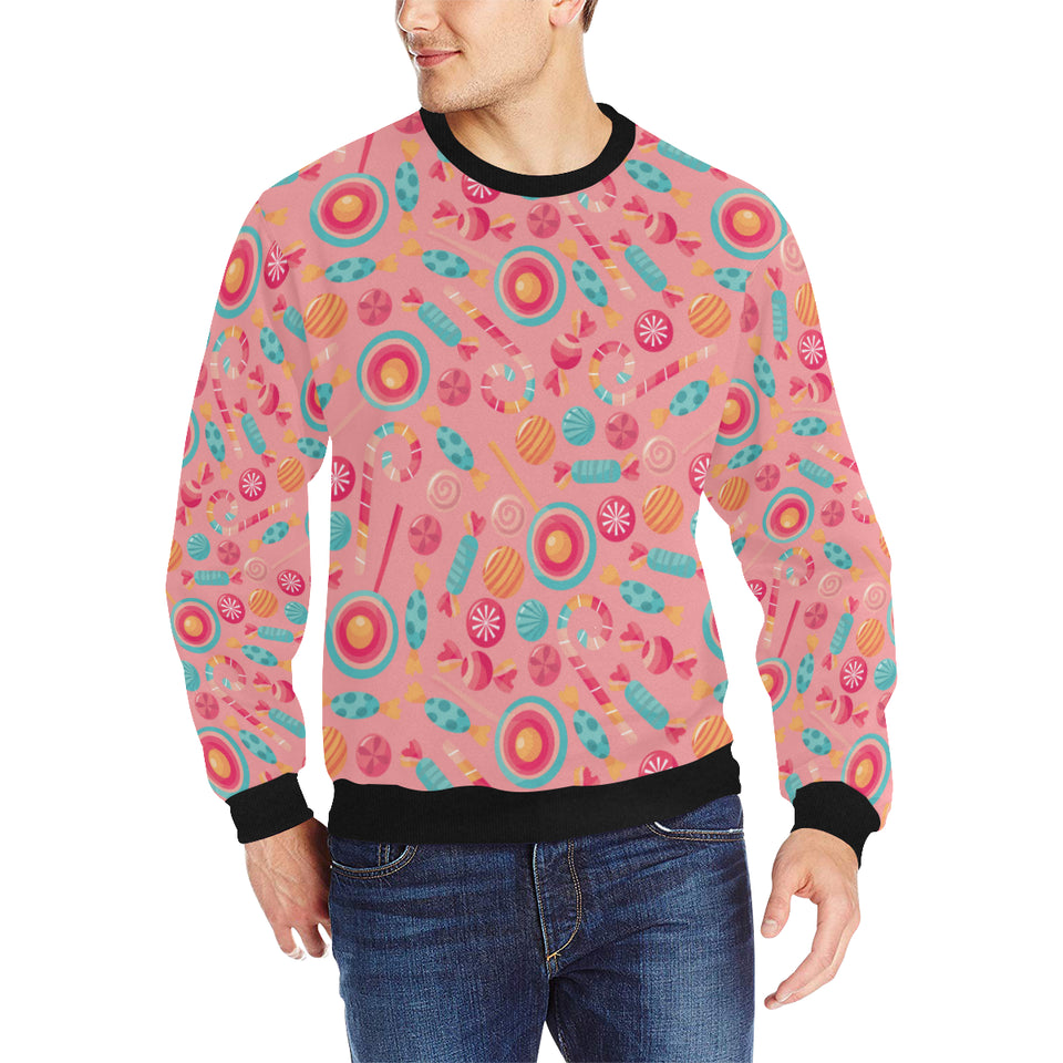 Colorful candy pattern Men's Crew Neck Sweatshirt