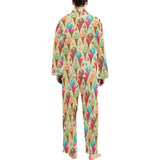 Colorful ice cream pattern Men's Long Pajama Set