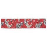 Zebra abstract red background Table Runner