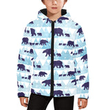 polar bear winter snow pattern Kids' Boys' Girls' Padded Hooded Jacket