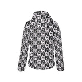 Music Notes Pattern Print Design 01 Women's Padded Hooded Jacket