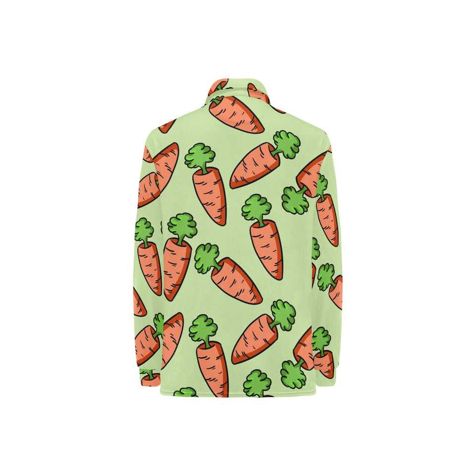 Carrot Pattern Print Design 05 Women's Long Sleeve Polo Shirt