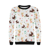 Cute Chihuahua puppie pattern Women's Crew Neck Sweatshirt