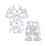 Sweet dreams sheep pattern Men's V-Neck Short Pajama Set