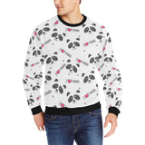 Hand Drawn faces of pandas pattern Men's Crew Neck Sweatshirt