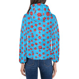 Ladybug Pattern Print Design 02 Women's Padded Hooded Jacket