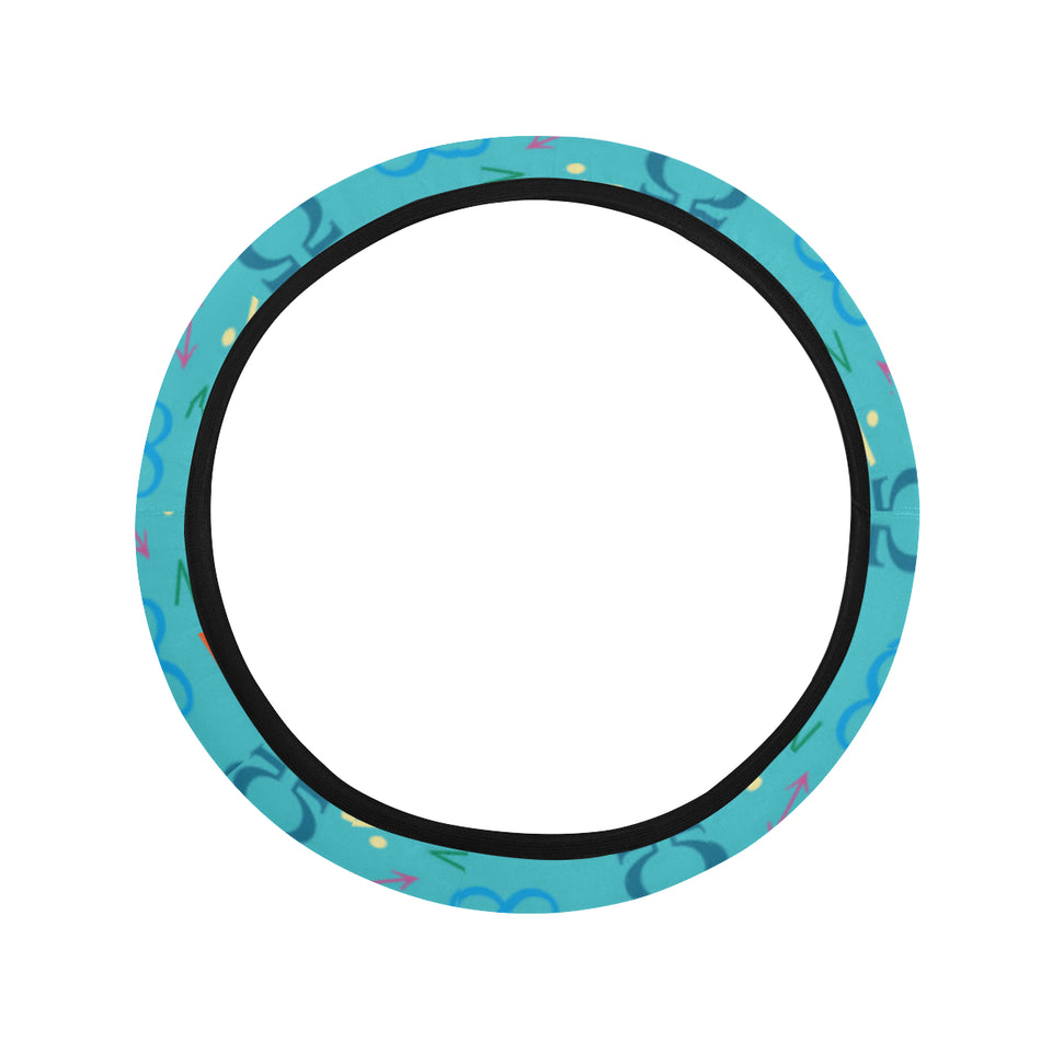 Math Pattern Print Design 02 Car Steering Wheel Cover