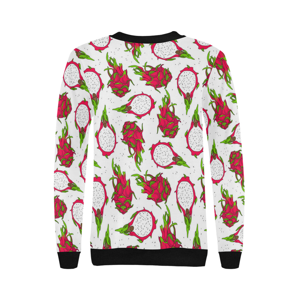 dragon fruits white background Women's Crew Neck Sweatshirt