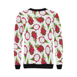 dragon fruits white background Women's Crew Neck Sweatshirt