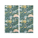 dinosaurs tropical leaves flower pattern Gauze Curtain