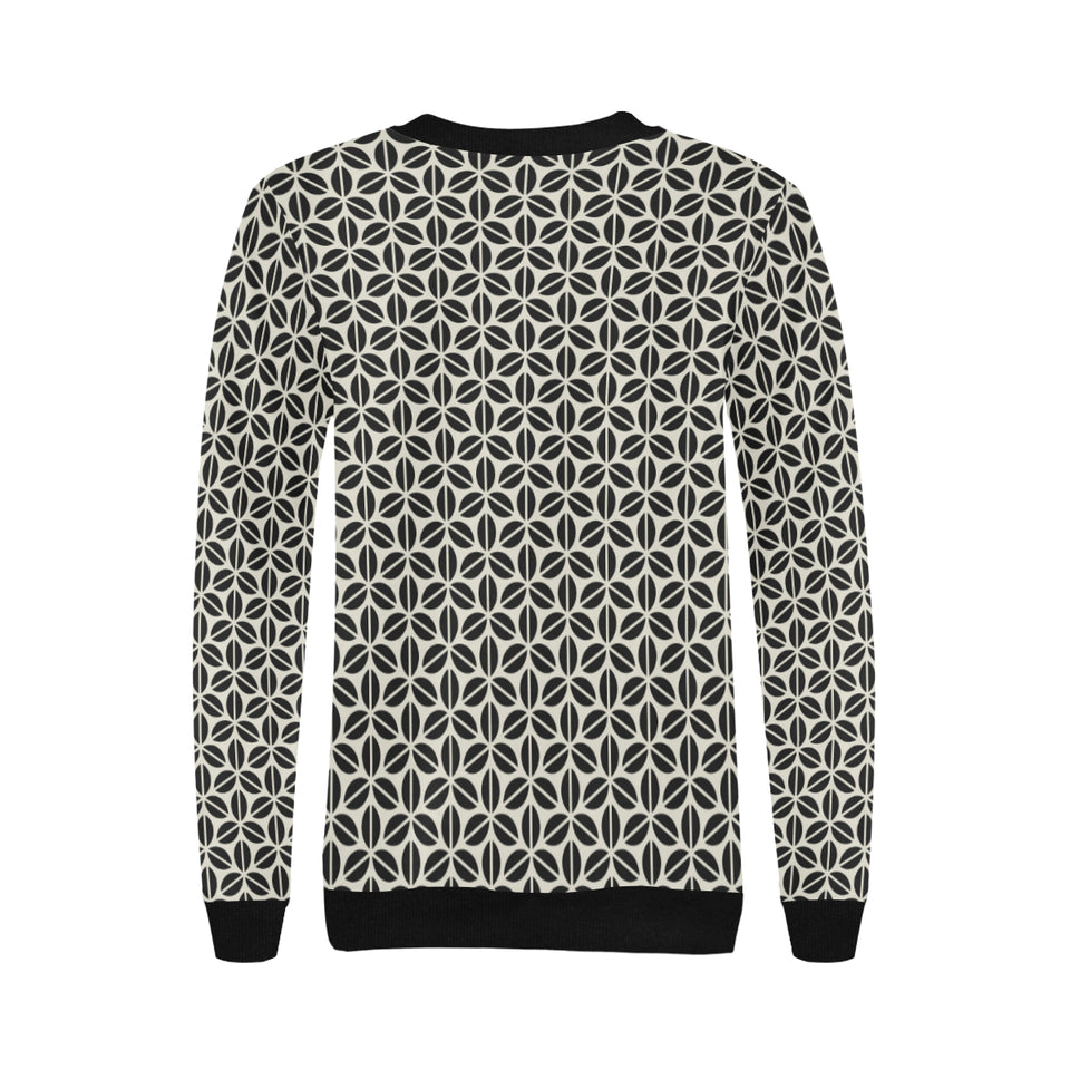 Coffee bean abstract modern pattern Women's Crew Neck Sweatshirt