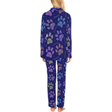 Dog Paws Pattern Print Design 02 Women's Long Pajama Set