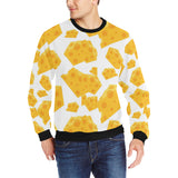 Cheese slice pattern Men's Crew Neck Sweatshirt