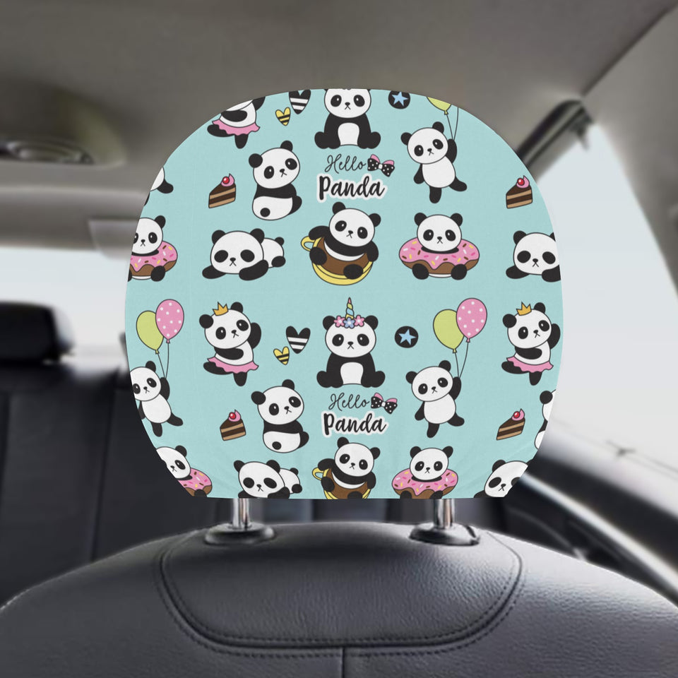 Cute baby panda pattern Car Headrest Cover