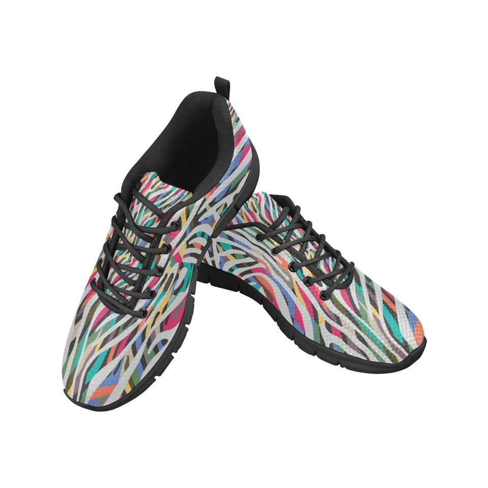 Colorful zebra skin pattern Women's Sneaker Shoes