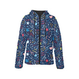 Music Notes Pattern Print Design 03 Women's Padded Hooded Jacket