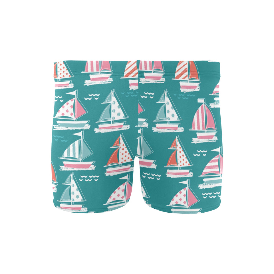 Cute sailboat pattern Men's Swimming Trunks