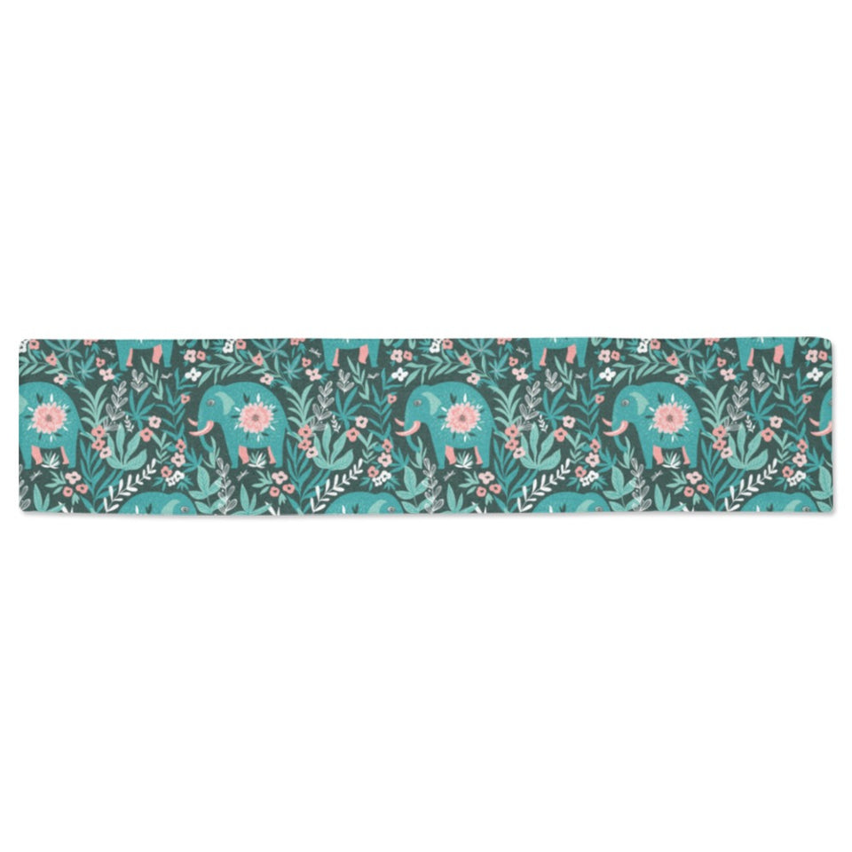 Elephants jungle pattern Table Runner
