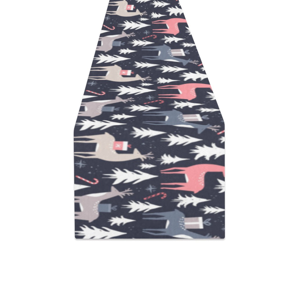 Deers Winter Christmas pattern Table Runner