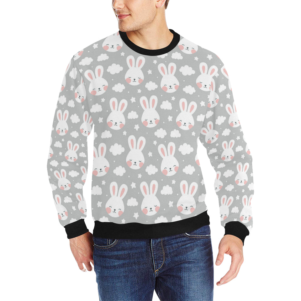 Rabbit cloud Pattern Men's Crew Neck Sweatshirt