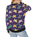 Colorful sea turtle pattern Women's Crew Neck Sweatshirt