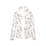 Cute sea otters pattern Women's Padded Hooded Jacket