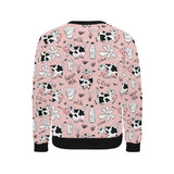 Cows milk product pink background Men's Crew Neck Sweatshirt
