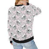 Cute french bulldog pattern Women's Crew Neck Sweatshirt