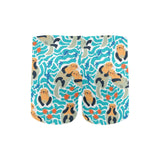 Cute sea otters fishe sea urchin pattern Men's Swimming Trunks