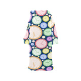 Colorful clock background Blanket Robe with Sleeves