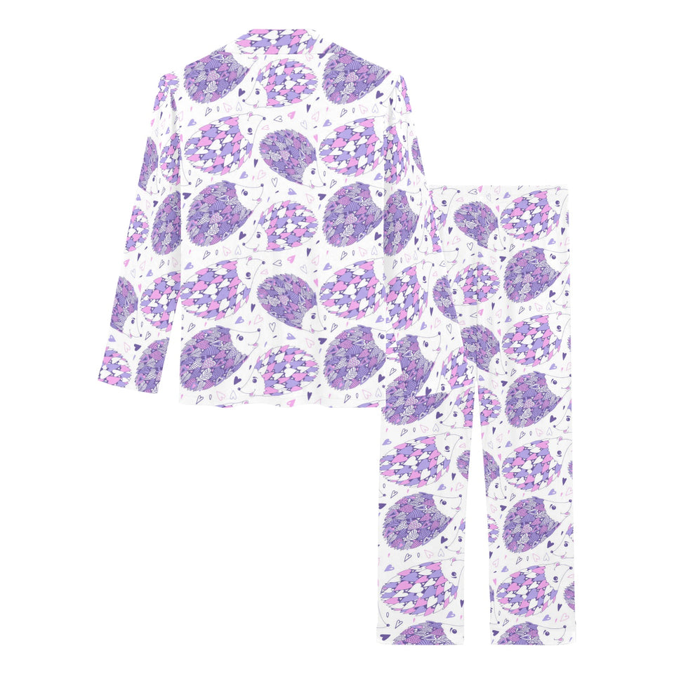 Hedgehog Pattern Print Design 05 Women's Long Pajama Set