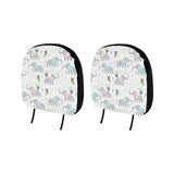 Cute elephant mouse pattern Car Headrest Cover