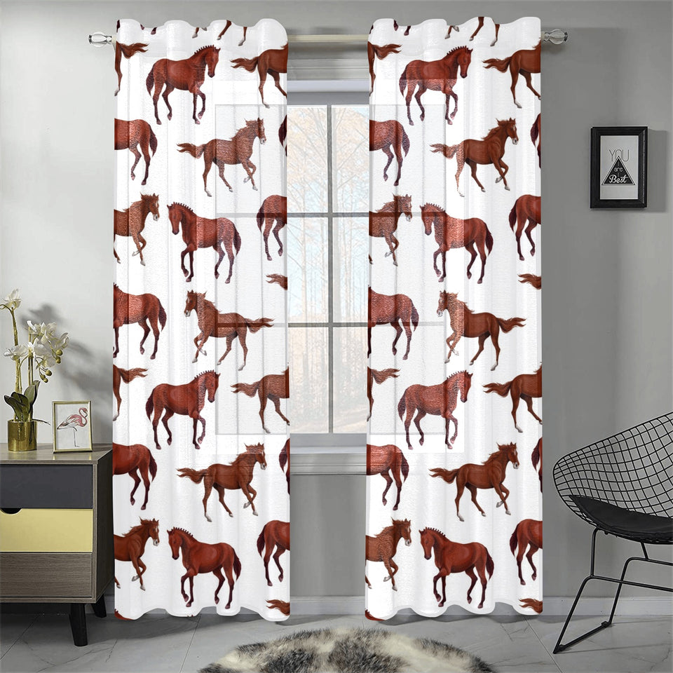 Horses running pattern background Gauze Curtain