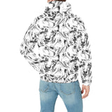 Greyhound Pattern Print Design 01 Men's Padded Hooded Jacket
