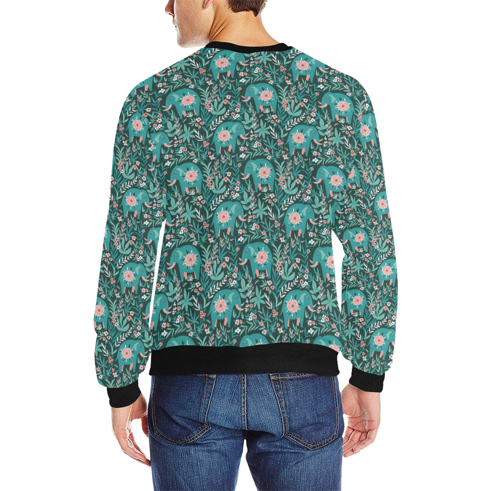 Elephants jungle pattern Men's Crew Neck Sweatshirt