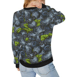 blueberry pattern Women's Crew Neck Sweatshirt