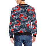 Fancy Carps hand drawn japanese art Men's Crew Neck Sweatshirt