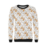 Cute corgi heart star bone pattern Women's Crew Neck Sweatshirt